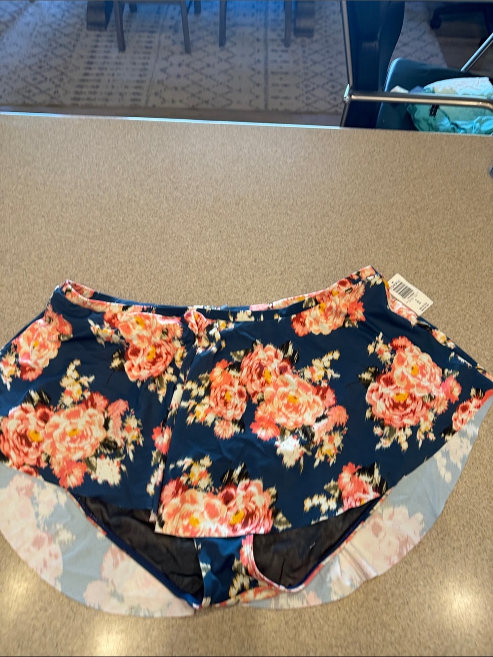 NWT Torrid HiSkirt Blu Ikat Floral Hi Lo Pl Swim Skirt Coral-Pink Blooms plus 4X
